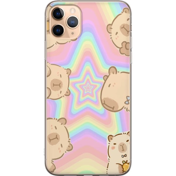 Apple iPhone 11 Pro Max Läpinäkyvä kuori Kawaii Capybara Ga