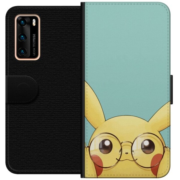 Huawei P40 Tegnebogsetui Pikachu briller