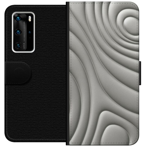 Huawei P40 Pro Tegnebogsetui Sølvbølger