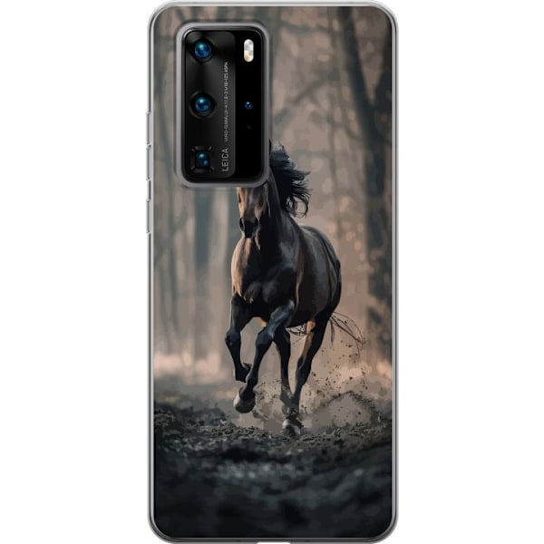 Huawei P40 Pro Läpinäkyvä kuori Juokseva Hevonen