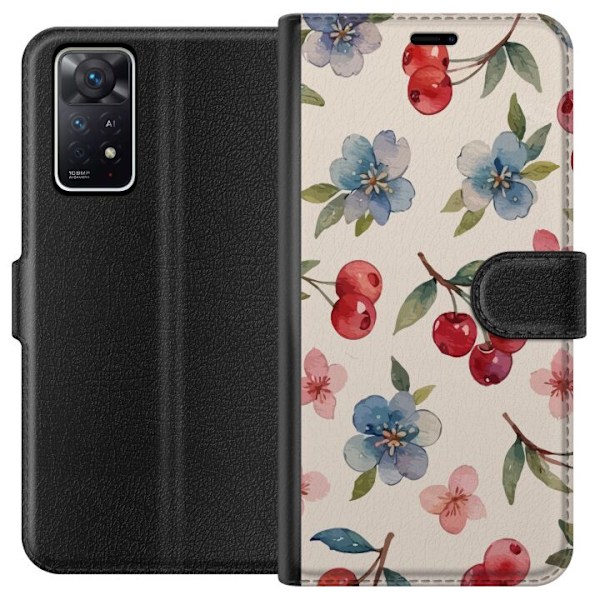 Xiaomi Redmi Note 11 Pro 5G Tegnebogsetui Bær & Blomster - m