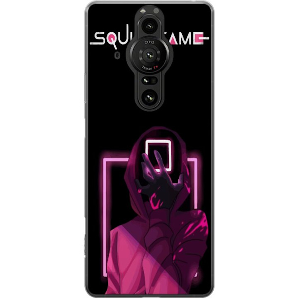 Sony Xperia Pro-I Läpinäkyvä kuori Squid Game Teema Suosittu Sarja Motiivi Graafinen Ikoninen Suunnittelu Aasialainen Popkulttuuri Jännitys Draama