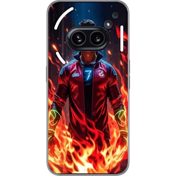 Nothing Phone (2a) Plus Läpinäkyvä kuori Ronaldo Inferno - jalkapallolegenda liekeissä