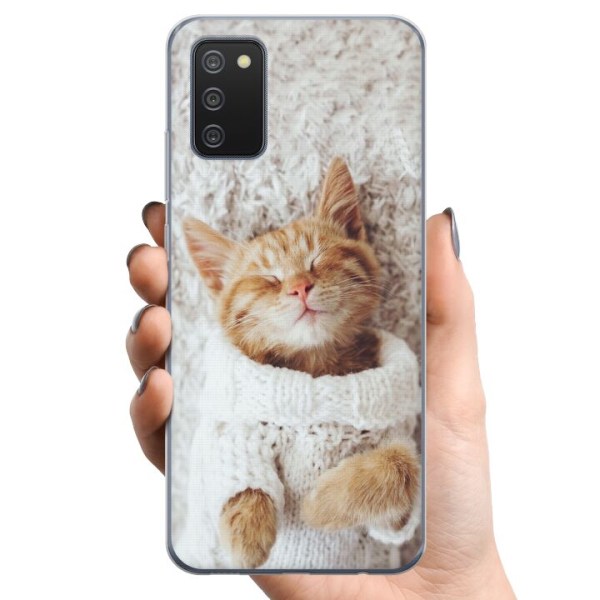 Samsung Galaxy A02s TPU Matkapuhelimen kuori Kitten Neule