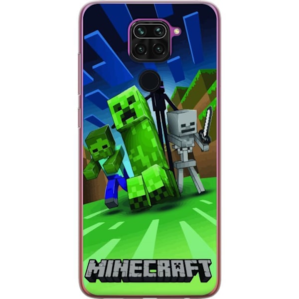 Xiaomi Redmi Note 9 Genomskinligt Skal Minecraft Creeper mobilskal i klassisk grön pixelstil