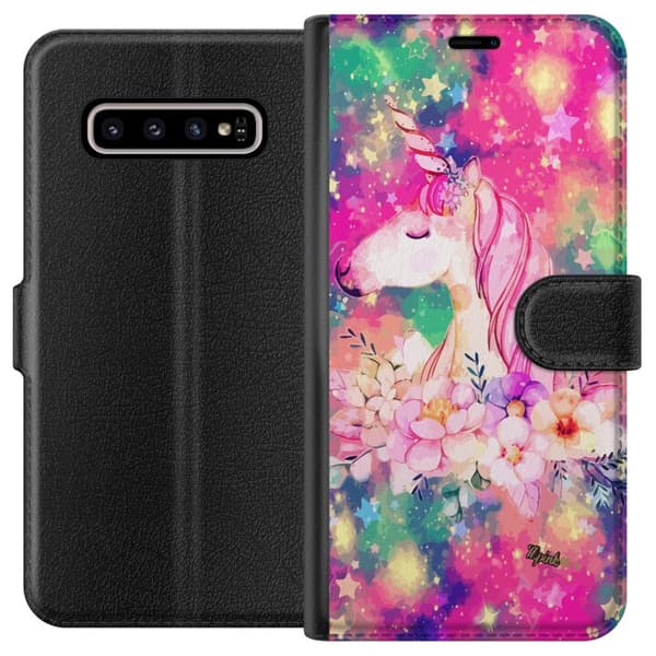 Kompatibelt Lommeboketui til Samsung Galaxy S10+ Enhörning