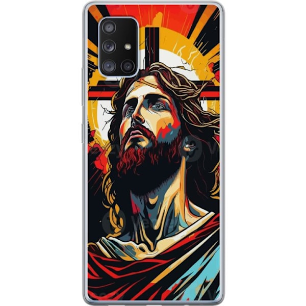 Samsung Galaxy A71 5G Läpinäkyvä kuori Jeesus ja Kortti - u
