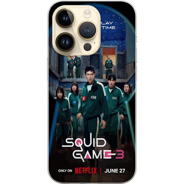Apple iPhone 15 Pro Läpinäkyvä kuori Squid Game Kausi 3 TV-sarjan hahmot Suositut TV-sarja Motiivit Ikoni Jännitys Draama Aasialainen suunnittelu