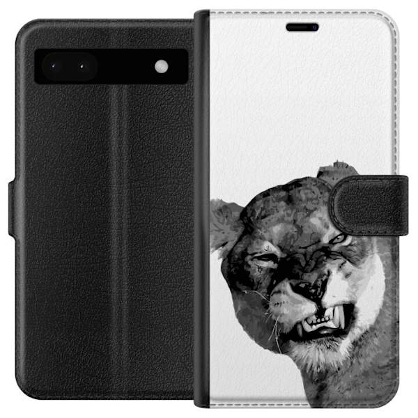 Google Pixel 6a Lompakkokotelo Leijona Taiteellinen Eläinaihe Afrikkalainen Tyyli Viidakon Tunnelma Graafinen Suunnittelu Kotikoristeet Eläintema