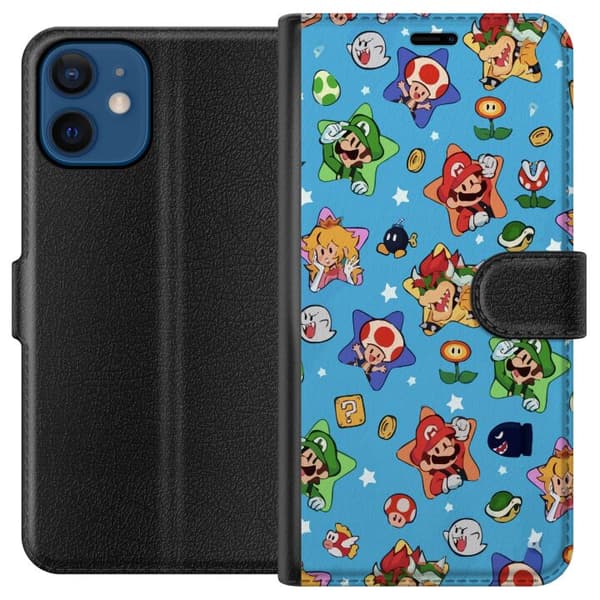 Kompatibel Tegnebogsetui til Apple iPhone 12 mini Nintendo Mario Mønster Switch-spil