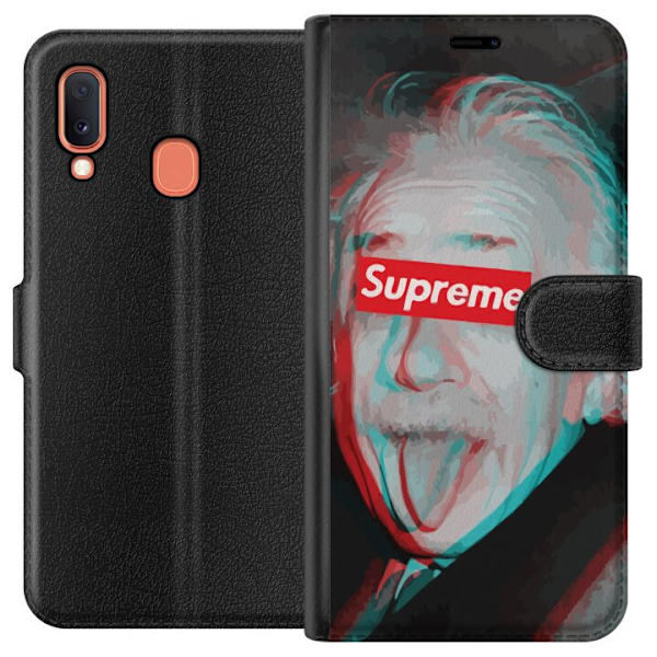 Samsung Galaxy A20e Tegnebogsetui Supreme Albert Einstein 3D Motiv Streetwear Design Populær Videnskab Ikonisk Grafisk Urban Kunst