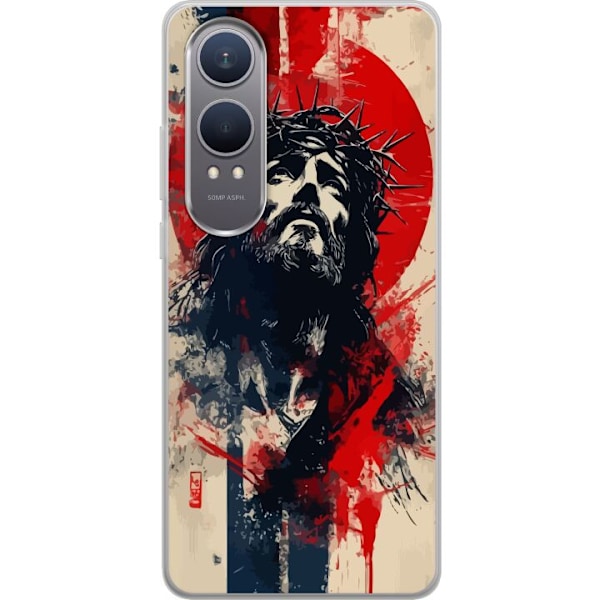 OnePlus Nord CE4 Lite Läpinäkyvä kuori Jeesus ristillä - k
