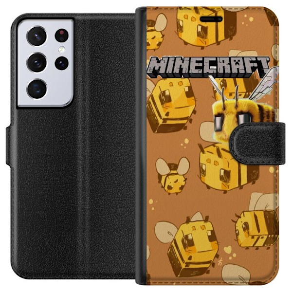 Samsung Galaxy S21 Ultra 5G Lompakkokotelo Minecraft Bi