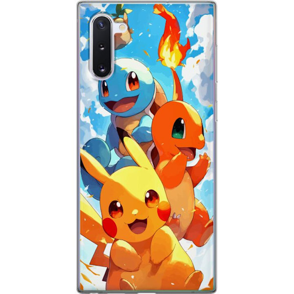 Samsung Galaxy Note10 Läpinäkyvä kuori Pocket Creatures - innoittanut Pokémonista mainitsematta nimeä