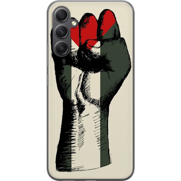 Samsung Galaxy A05s Gennemsigtig cover Hånd bundet i Palæstinas farver - kraftfuldt symbol for frihedsbevægelsen