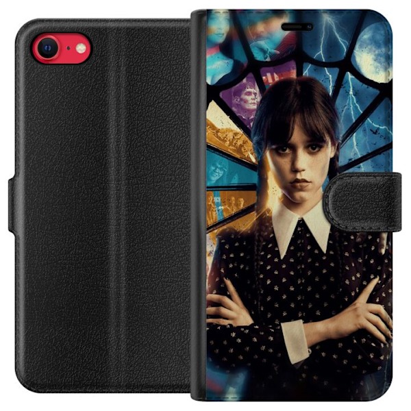 Apple iPhone 16e Lommeboketui Wednesday Addams