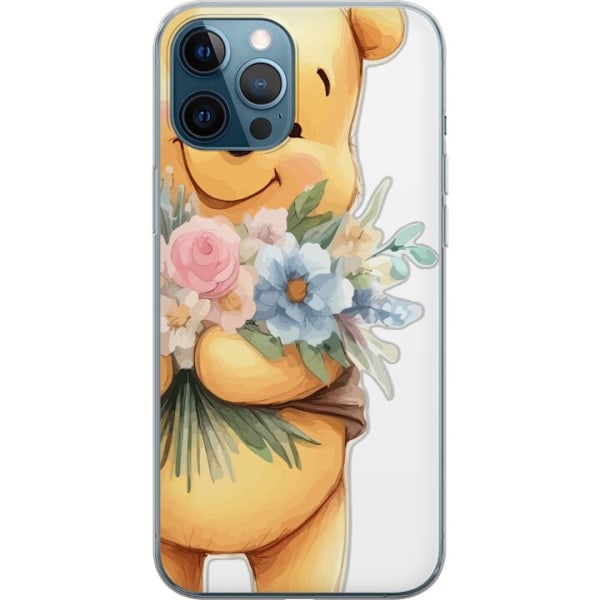 Apple iPhone 12 Pro Gjennomsiktig deksel Nalle Puh med blomste