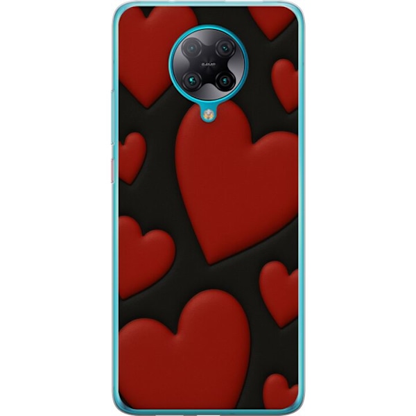 Xiaomi Poco F2 Pro Genomskinligt Skal Red Velvet Hearts