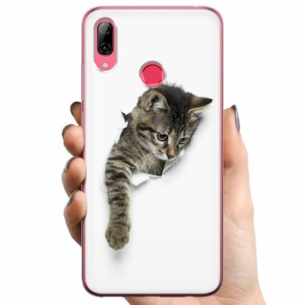 Huawei Y7 (2019) TPU Mobilskal Curious Kitten