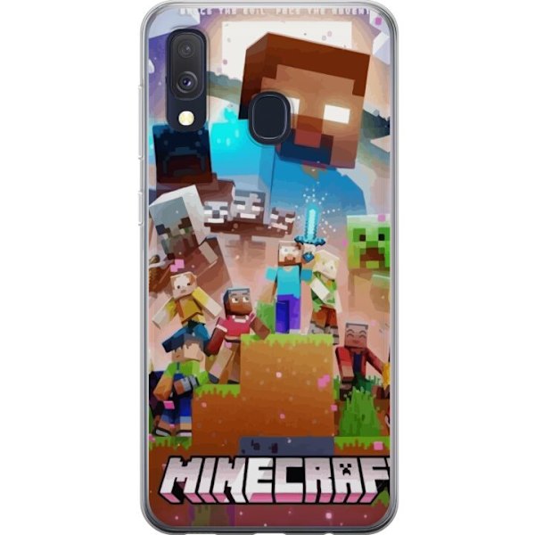 Samsung Galaxy A40 Läpinäkyvä kuori Minecraft