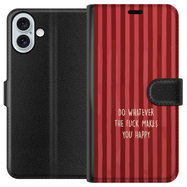 Yhteensopiva Lompakkokotelo Apple iPhone 16 Plus Gör det som gör dig glad punainen