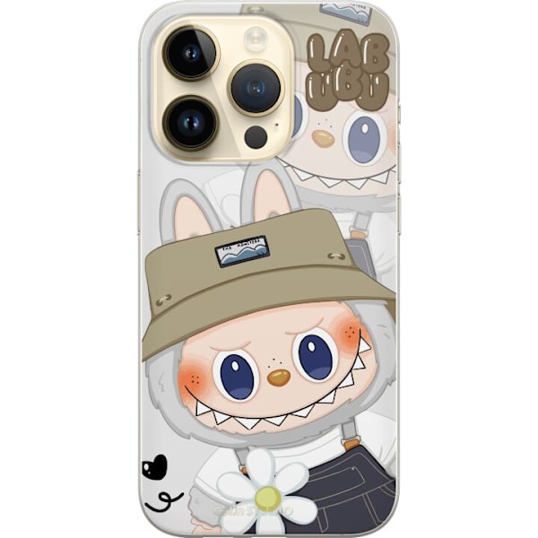 Apple iPhone 14 Pro Gennemsigtig cover Labubu Minimal Mood - Enkel og stilren monsterdesign