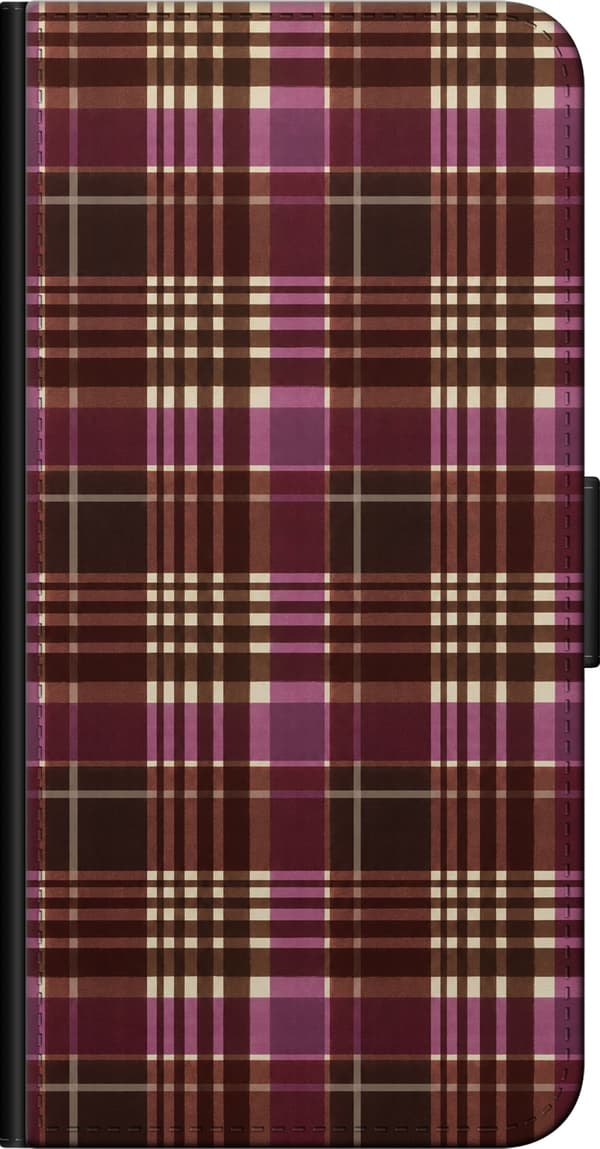Kompatibel Tegnebogsetui til Samsung Galaxy Note10+ Vinrød tartan rød
