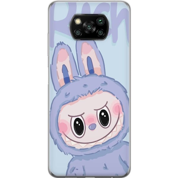 Xiaomi Poco X3 NFC Läpinäkyvä kuori Sininen Jänis Labubu