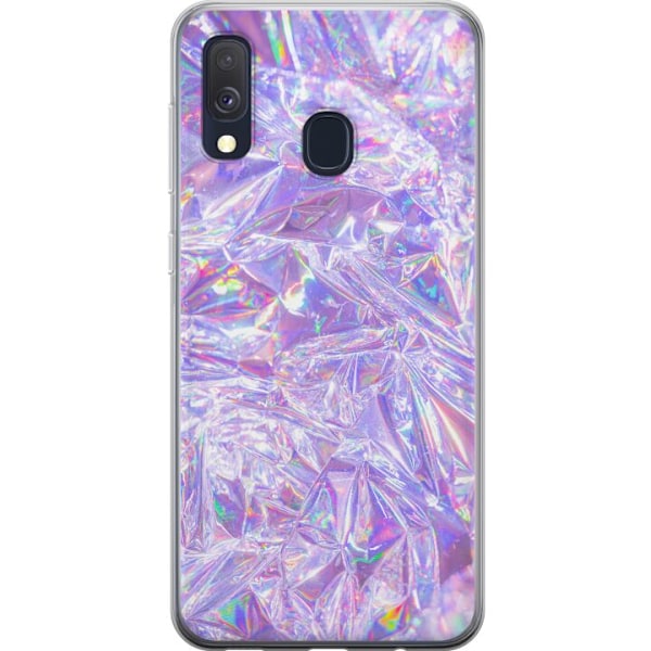 Samsung Galaxy A40 Läpinäkyvä kuori Hologeeniset timantit