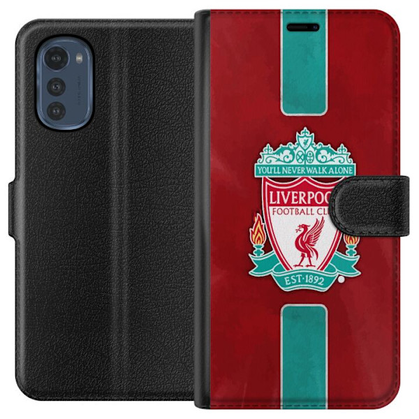 Motorola Moto E32s Tegnebogsetui Liverpool FC - Klassisk Fodboldstolthed i Rødt