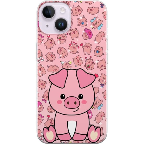 Kompatibelt Mobildeksel til Apple iPhone 14 Kawaii Gris Rosa Søt Anime