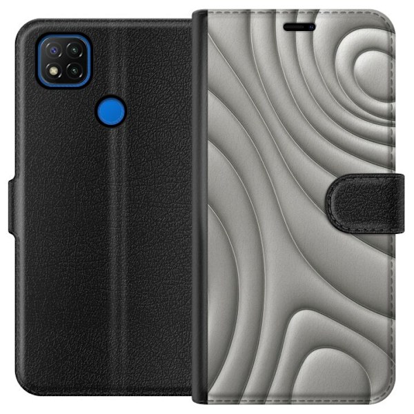 Xiaomi Redmi 9C Plånboksfodral Silver Waves