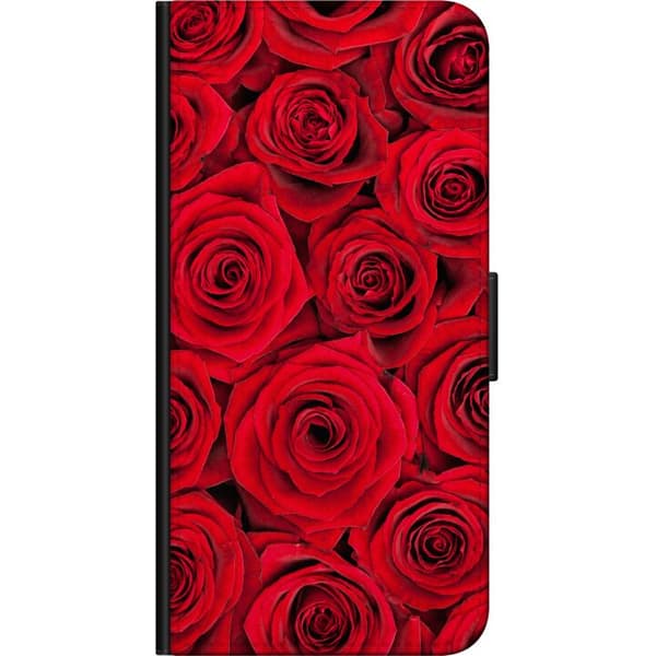 Kompatibelt Lommeboketui til Xiaomi Redmi Note 9 Pro Røde roser rød