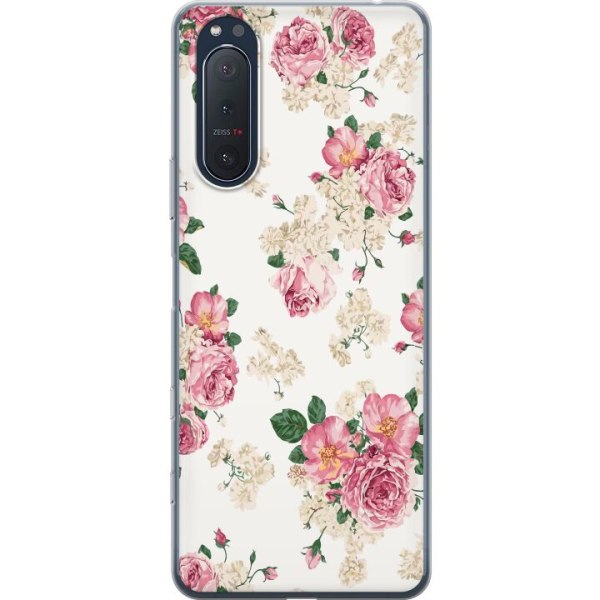 Sony Xperia 5 II Gennemsigtig cover Retro Blomster