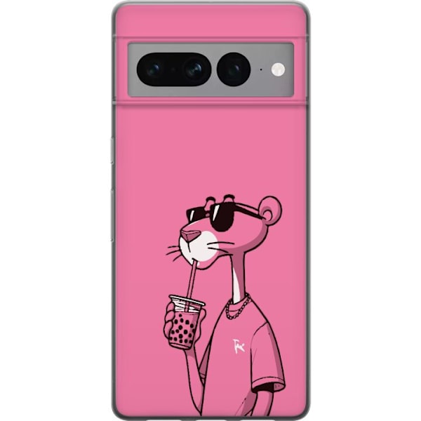 Google Pixel 7 Pro Genomskinligt Skal Pink Panter Drink