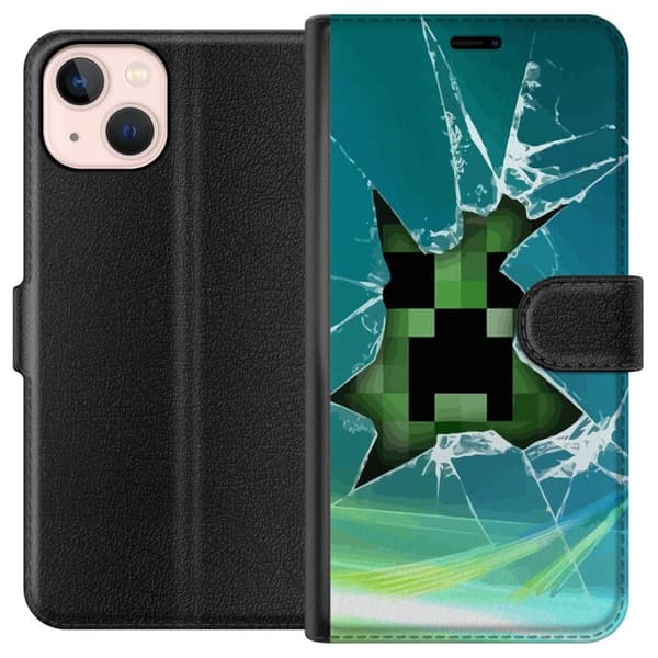 Kompatibelt Plånboksfodral till Apple iPhone 13 Minecraft