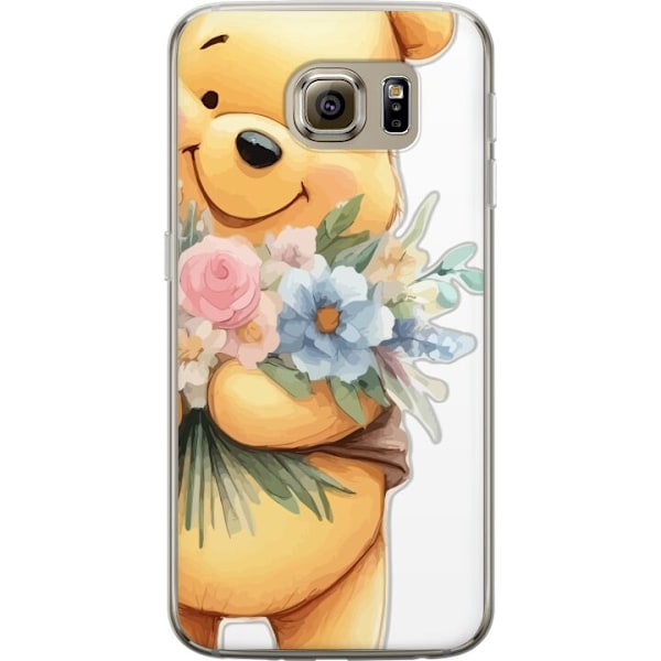 Samsung Galaxy S6 Gjennomsiktig deksel Nalle Puh med blomster