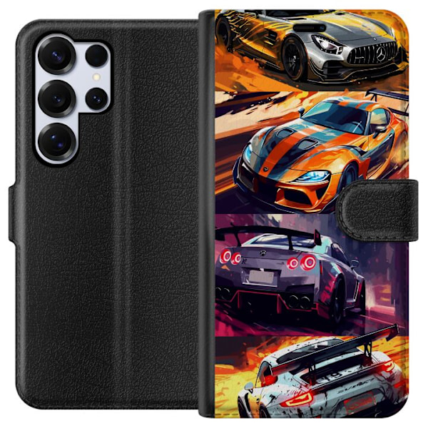 Samsung Galaxy S25 Ultra Tegnebogsetui Rallyfeber - fartfyldt motiv med rallybiler