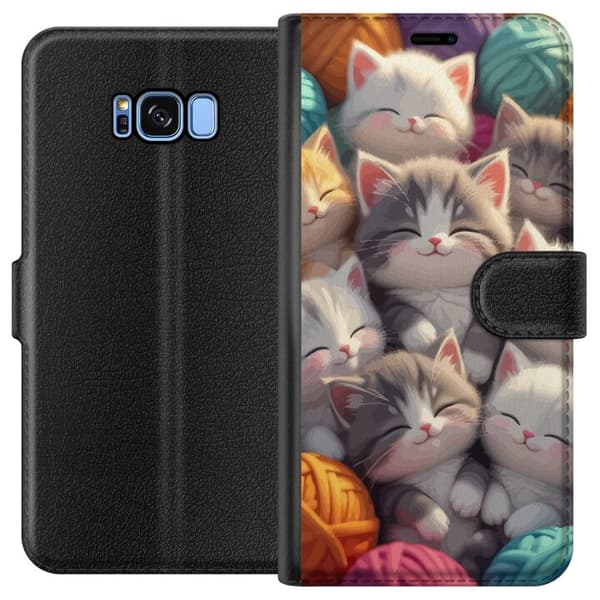 Kompatibel Tegnebogsetui til Samsung Galaxy S8 Sovande kattungar beige