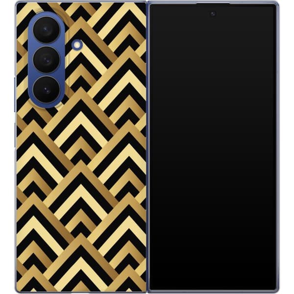 Kompatibelt Mobildeksel til Samsung Galaxy Z Fold7 Gullfarget geometri gull