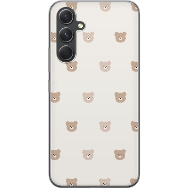 Samsung Galaxy S24+ Genomskinligt Skal Teddy Background – gulliga nallar mot mjuk bakgrund