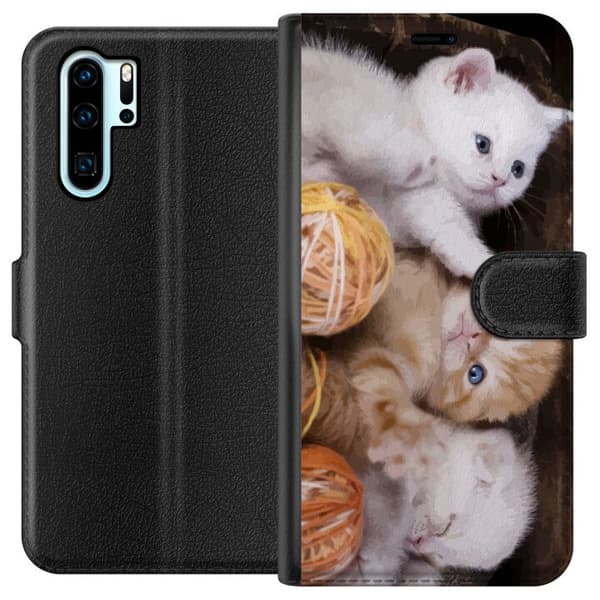 Kompatibelt Lommeboketui til Huawei P30 Pro Katter