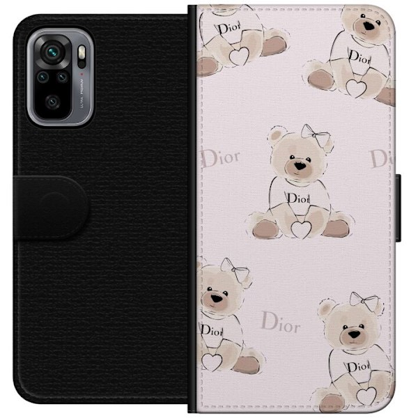 Xiaomi Redmi Note 10S Tegnebogsetui Teddy Dior Vibes - luksuriøs bamse i modetil