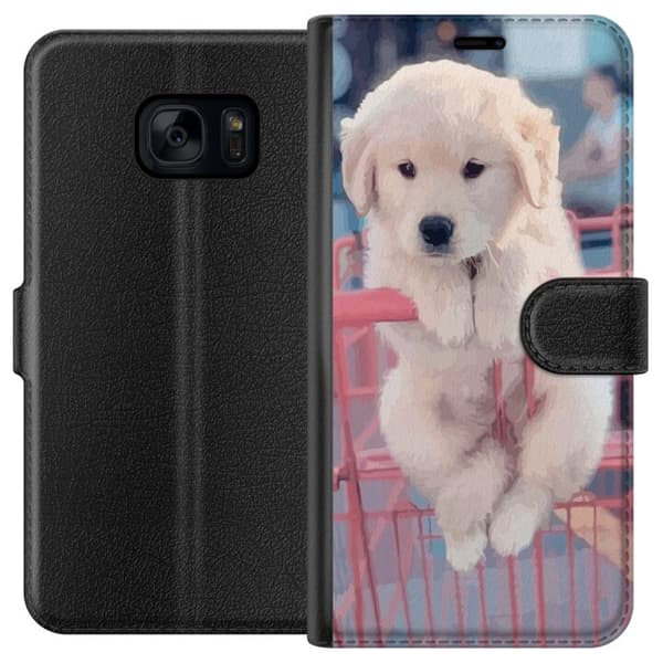 Kompatibel Tegnebogsetui til Samsung Galaxy S7 Hundehvalp