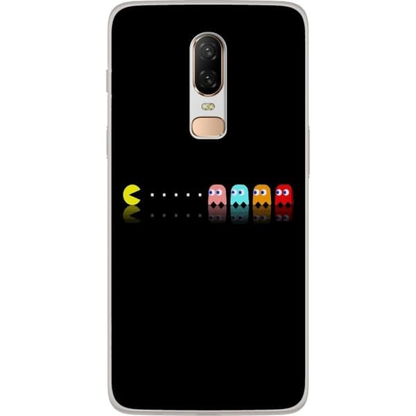 Kompatibelt Mobildeksel til OnePlus 6 Retro spelkaraktärer rad