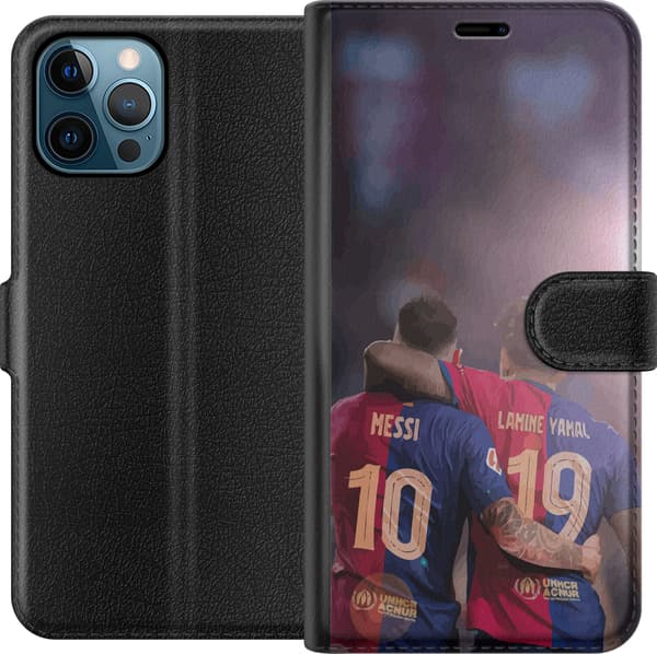 Kompatibel Tegnebogsetui til Apple iPhone 12 Pro Max Lamine Yamal VS Messi
