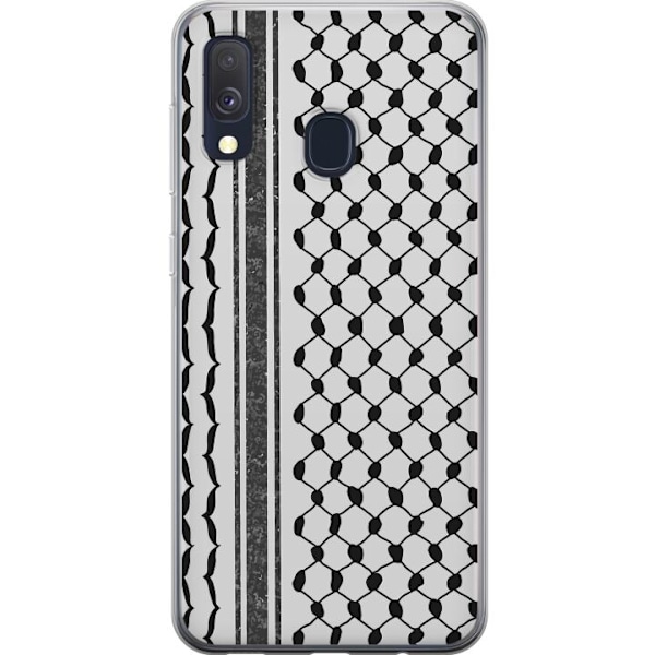 Samsung Galaxy A40 Genomskinligt Skal Palestinskt mönster – inspirerat av keffiyeh-tyg i traditionell stil