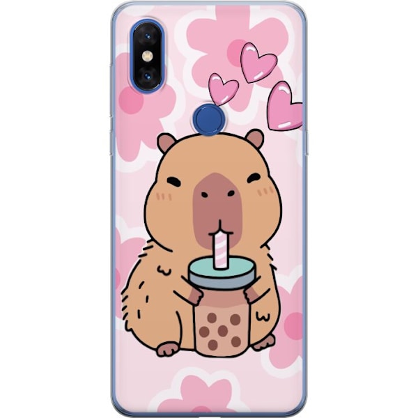 Xiaomi Mi Mix 3 Genomskinligt Skal Kawaii Capybara Hjärtan An