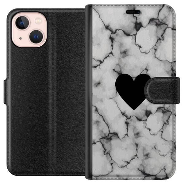 Kompatibelt Plånboksfodral till Apple iPhone 13 mini Marmor Hjärta