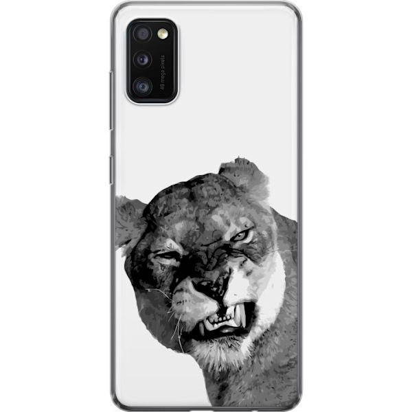 Samsung Galaxy A41 Gennemsigtig cover Løve Kunstnerisk Dyremotiv Afrikansk Stil Jungle Følelse Grafisk Design Hjemmedekoration Dyr Tema